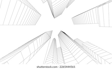 ilustración 3d de la arquitectura de la ciudad