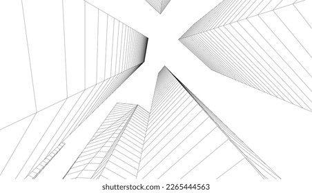 city architecture vector 3d illustration