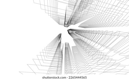 city architecture vector 3d illustration
