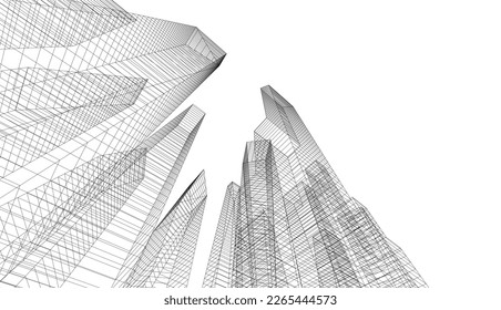 city architecture vector 3d illustration