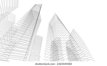 city architecture vector 3d illustration