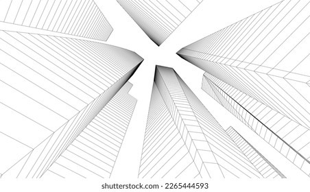 city architecture vector 3d illustration