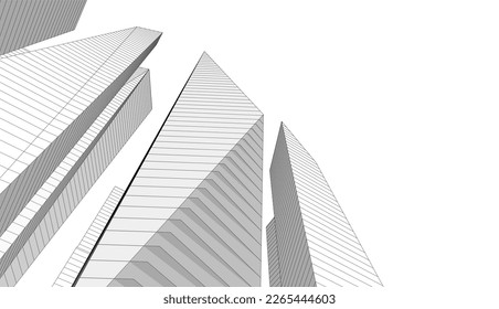 ilustración 3d de la arquitectura de la ciudad