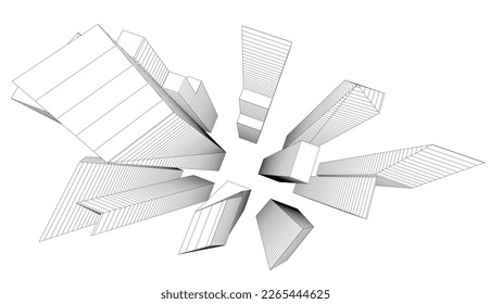 Stadtarchitektur, Vektorgrafik 3D