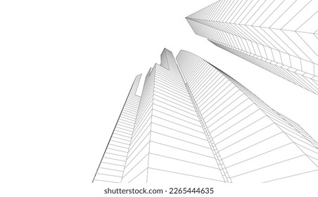 city architecture vector 3d illustration