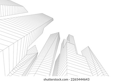 city architecture vector 3d illustration