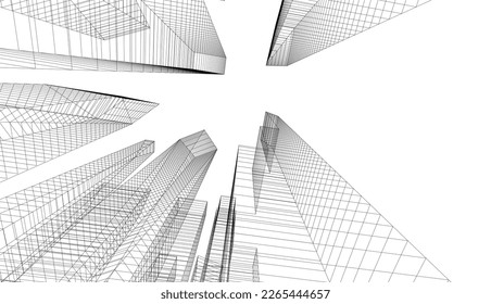 city architecture vector 3d illustration