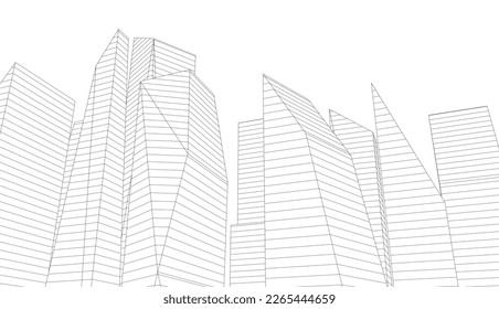 ilustración 3d de la arquitectura de la ciudad