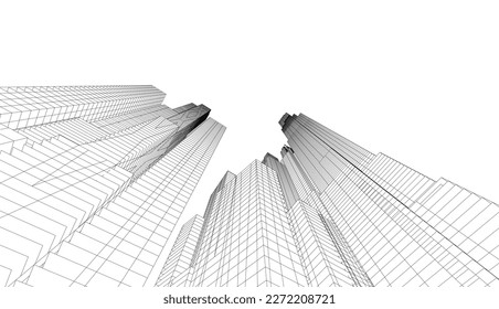 City architecture vector 3d illustration