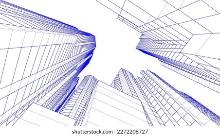 City architecture vector 3d illustration