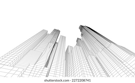 City architecture vector 3d illustration