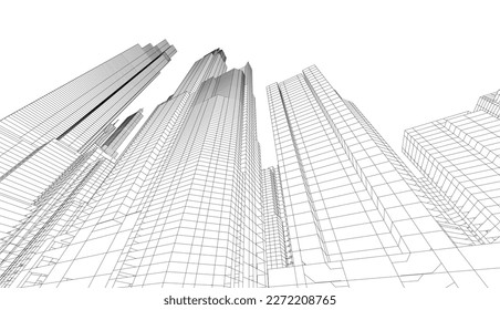 City architecture vector 3d illustration