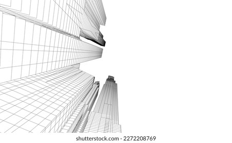 Ilustración del vector 3d de la arquitectura de la ciudad