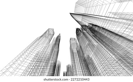 City architecture vector 3d illustration