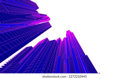City architecture vector 3d illustration