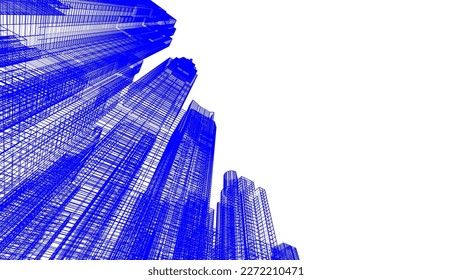Ilustración del vector 3d de la arquitectura de la ciudad