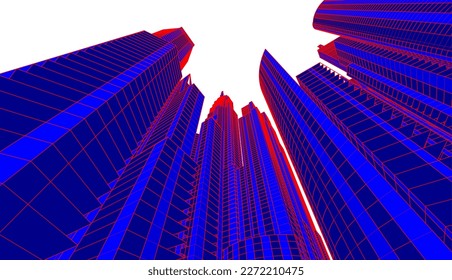 City architecture vector 3d illustration
