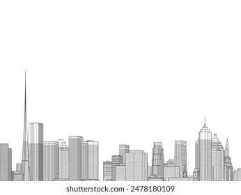 Vector de arquitectura de la ciudad ilustración 3d