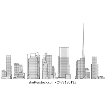 Vector de arquitectura de la ciudad ilustración 3d