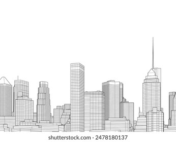 city architecture vector 3d illustration