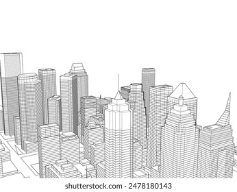 city architecture vector 3d illustration