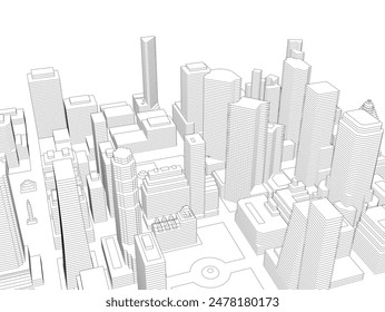 Vector de arquitectura de la ciudad ilustración 3d