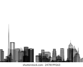 city architecture vector 3d illustration