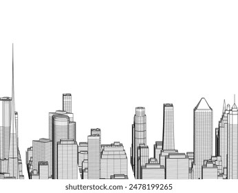 city architecture vector 3d illustration