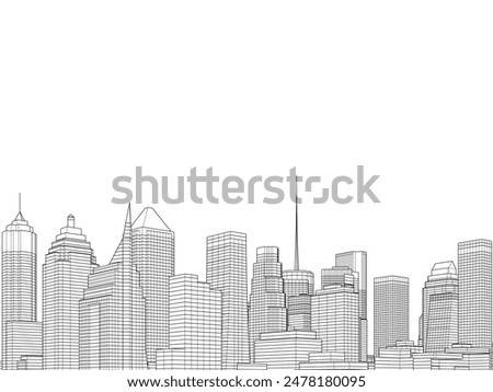 city architecture vector 3d illustration
