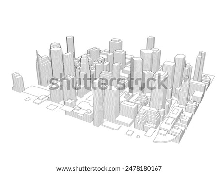 city architecture vector 3d illustration