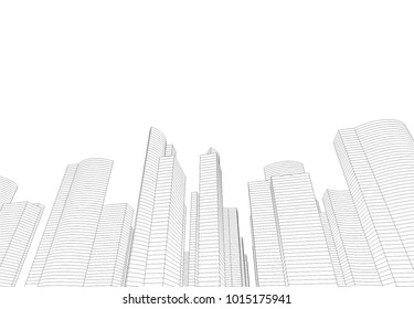 ilustración vectorial de la arquitectura de la ciudad