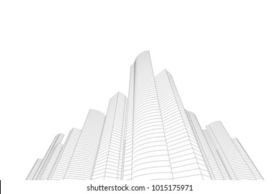 city architecture vector illustration