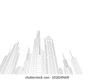 city architecture vector illustration