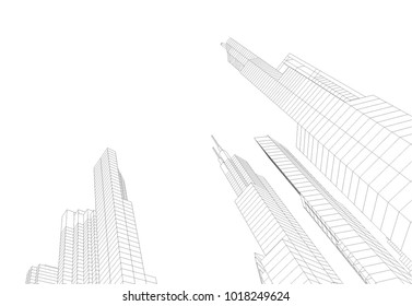 city architecture vector illustration