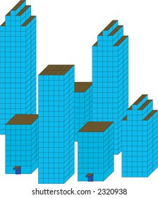 City architecture. The vector image.