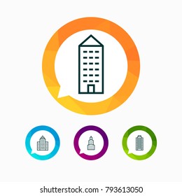 City architecture vector line icons