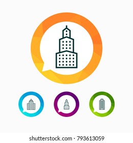 City architecture vector line icons