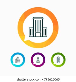 City architecture vector line icons