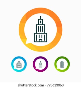 City architecture vector line icons