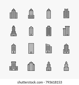 City architecture vector line icons. Premium quality graphic design elements. Simple icon for websites, web design, mobile app.