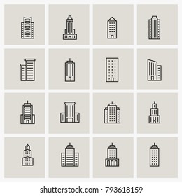 City architecture vector line icons. Premium quality graphic design elements. Simple icon for websites, web design, mobile app.