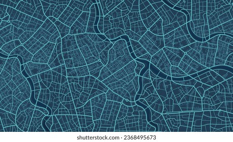 City area, background map, streets. Skyline urban panorama. Cartography illustration. Digital flat design street map. Vector. View from above. Navigate mapping technology for distance data, path turns