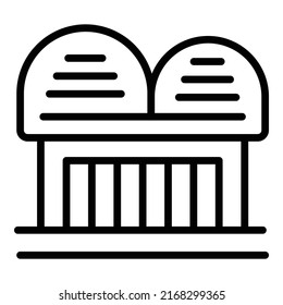 City asia building icon outline vector. Travel hotel. National museum