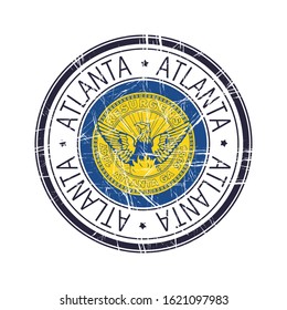 City of Atlanta, Georgia postal rubber stamp, vector object over white background