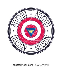 City of Austin, Texas postal rubber stamp, vector object over white background