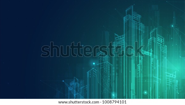 City background\
architectural with drawings of modern for use web, magazine or\
poster vector design.