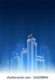 city Background architectural vector with drawings of modern 