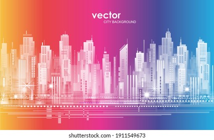 City background with architecture, skyscrapers, megapolis, buildings, downtown.
