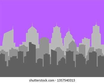 city background with buildings silhouettes