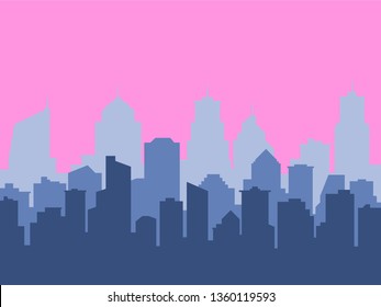 city background with buildings silhouettes